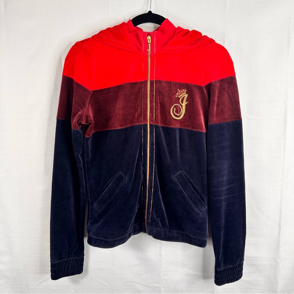 Vintage Juicy Couture velour track jacket gold zipper winter fall spring Y2K